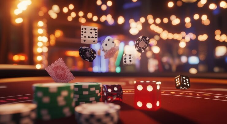 Live blackjack dealer studio with multi-camera setup and professional lighting